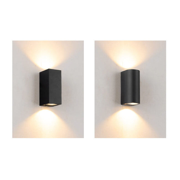 Moderne Enkle Utendørs Vannavstøtende Aluminium Glassylinder 2-Lykt Vegglampe | Luvikno