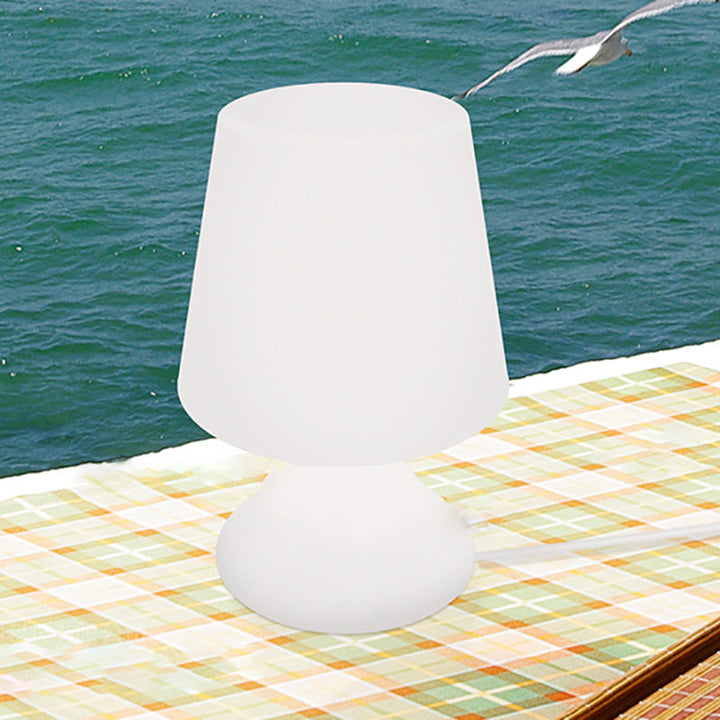 Moderne minimalistisk PE-koppform USB LED bordlampe nattlys for utendørs patio | Luvikno