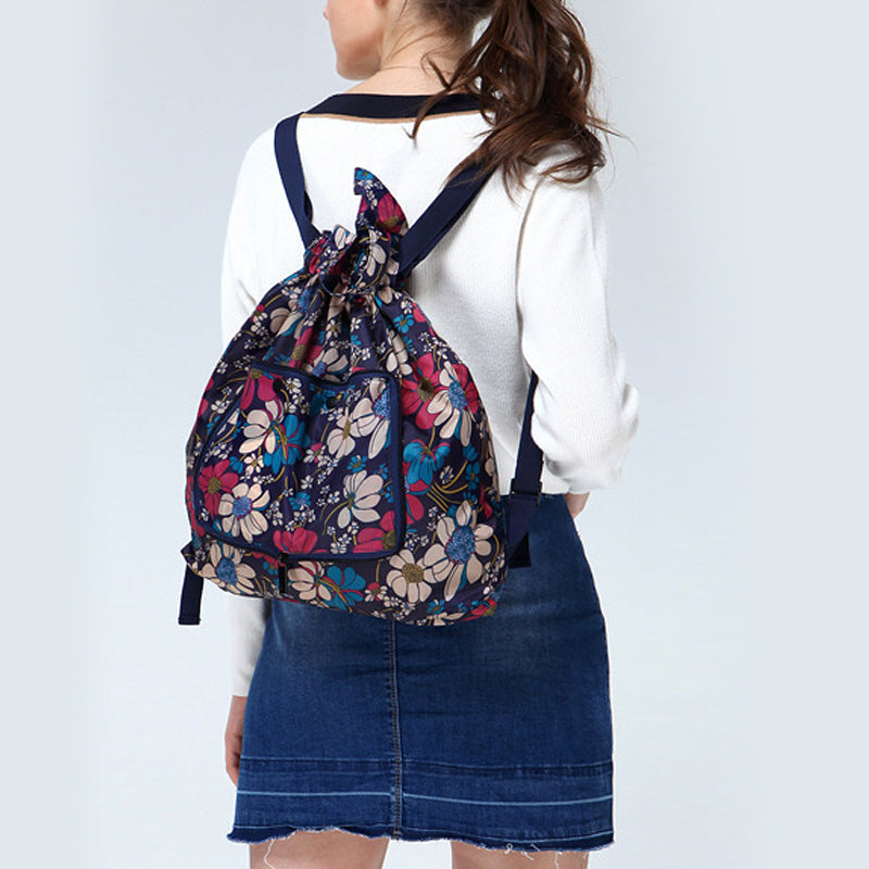Samlebar trykt nylon ryggsekk med snor | Luvikno