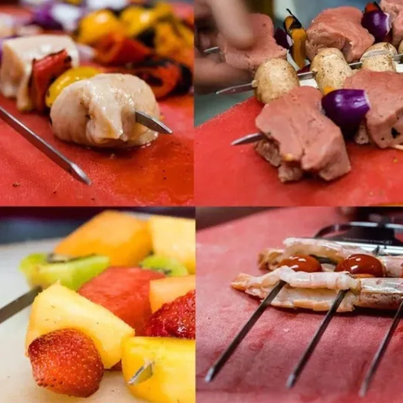 3 Way Grillspyd, Rustfritt Stål Spyd for BBQ | Luvikno