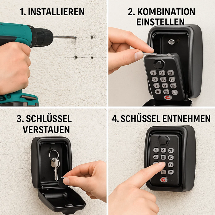 KeyGuard Utendørs Safe – Værbestandig Veggmontert Nøkkelboks | Luvikno