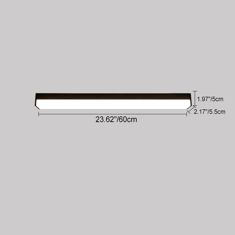 Moderne Minimalistisk Lang Rektangulær Aluminium PC LED Takmontert Lys For Utendørs Patio | Luvikno