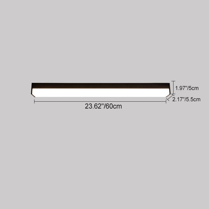 Moderne Minimalistisk Lang Rektangulær Aluminium PC LED Takmontert Lys For Utendørs Patio | Luvikno