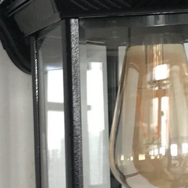 Tradisjonell Vintage Hexagonal Slott Aluminiums Glass 1-Lys Utendørs Vegglys Lampe For Hage | Luvikno