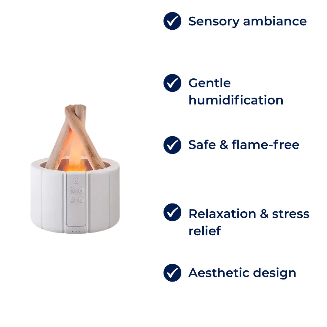 Stille ultrasonisk luftfukter – LED-lampe – Aromaterapi for søvn- og stresslindring Luvikno