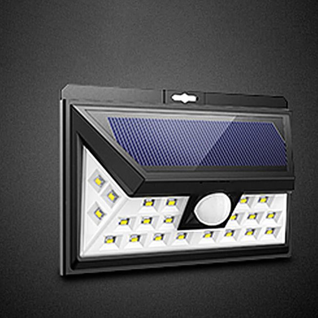 Utendørs solarpanel trapezoid kroppsensor vanntett LED patio vegglampe | Luvikno