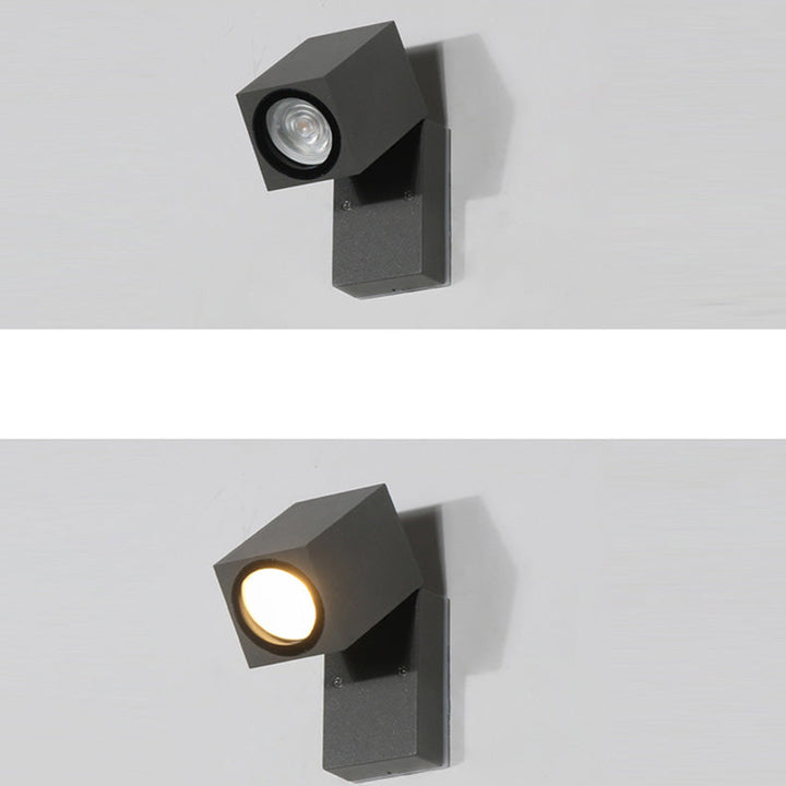 Moderne Industriell Rektangulær Aluminium 1-Lys Utendørs Vegglampe For Hage | Luvikno