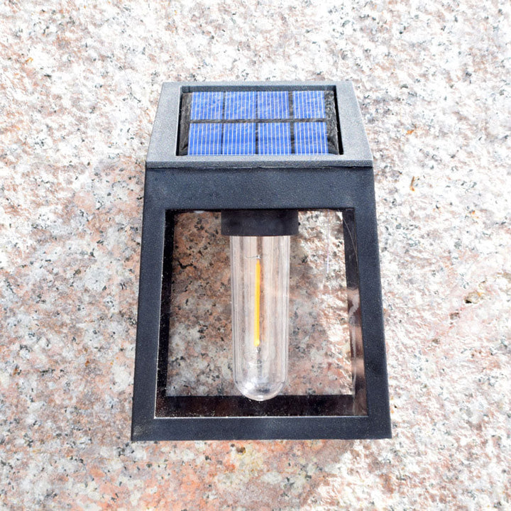 Moderne Firkantet Plast Solenergi LED Utendørs Vanntett Hage Landskap Vegglampe | Luvikno