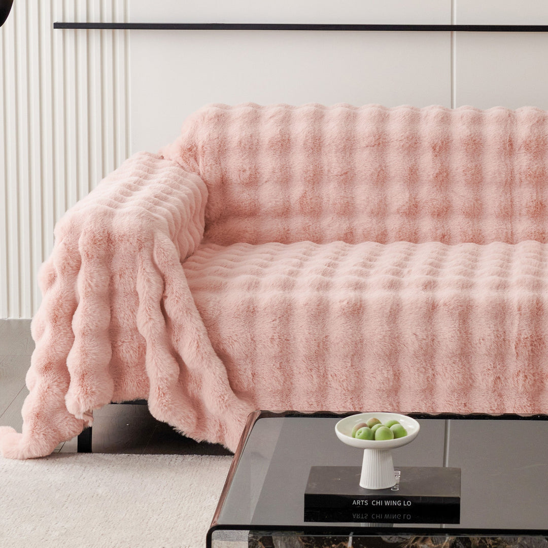 Luksus Ripple Faux Fur Sofa Deksel - Moderne, Stilig & Holdbar Sofa Beskyttelse | Luvikno