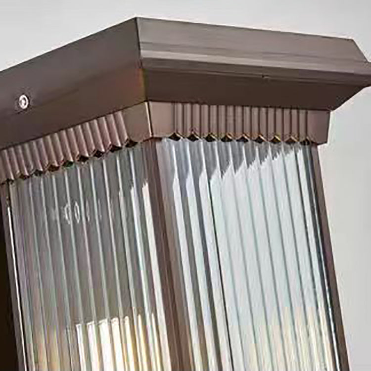 Moderne minimalistisk vanntett rektangulær aluminium glass 1/2 lys utendørs vegglampe for hage | Luvikno