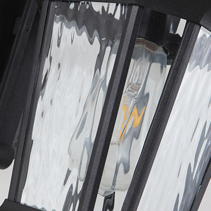 Tradisjonell europeisk vanntett aluminium glass oktagon sylinder 1-lykt vegglampe for hage | Luvikno