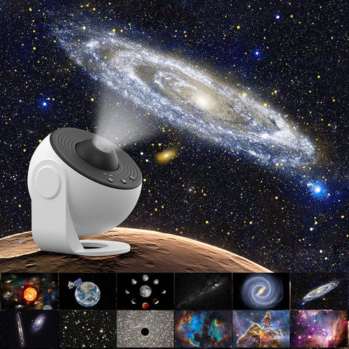 CelestiSphere 13-i-1 Planetarium Prosjektor | 360° Roterbar Stjernehimmel og Galakse Prosjektor med HD-bilder | Luvikno