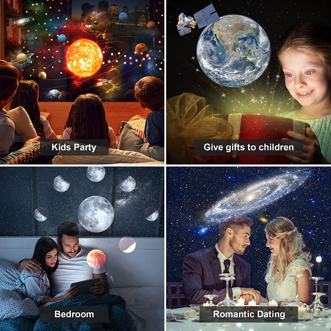 CelestiSphere 13-i-1 Planetarium Prosjektor | 360° Roterbar Stjernehimmel og Galakse Prosjektor med HD-bilder | Luvikno