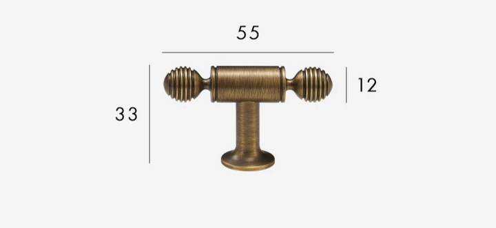 BrassElegance Solid Messing Antikk T-Griff Luvikno