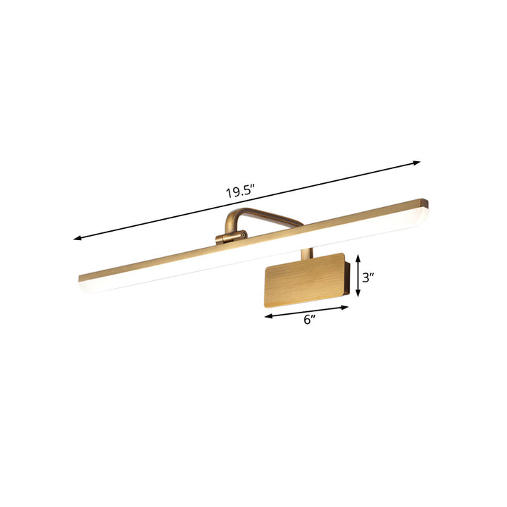 LED Innendørs Vegglampe med Ultra-Tynn Akrylskjerm Børstet Messing Vanity Sconce Lys i Varme/Hvit Belysning, 16"/19.5" B | Luvikno