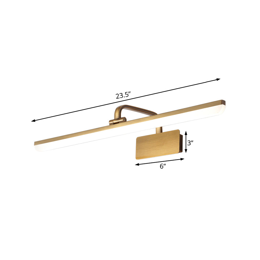 LED Innendørs Vegglampe med Ultra-Tynn Akrylskjerm Børstet Messing Vanity Sconce Lys i Varme/Hvit Belysning, 16"/19.5" B | Luvikno