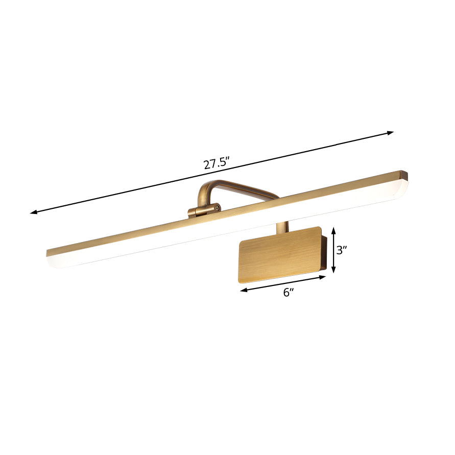 LED Innendørs Vegglampe med Ultra-Tynn Akrylskjerm Børstet Messing Vanity Sconce Lys i Varme/Hvit Belysning, 16"/19.5" B | Luvikno