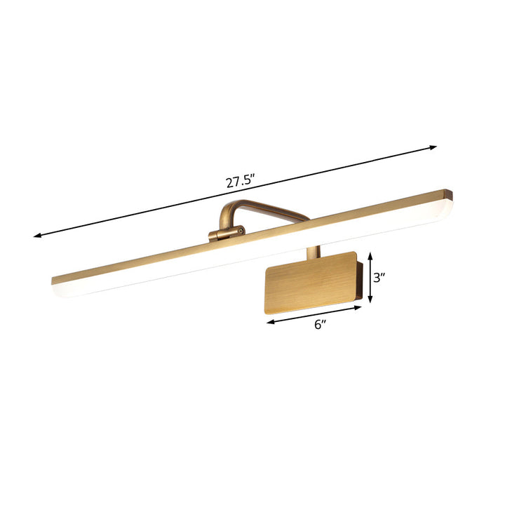 LED Innendørs Vegglampe med Ultra-Tynn Akrylskjerm Børstet Messing Vanity Sconce Lys i Varme/Hvit Belysning, 16"/19.5" B | Luvikno