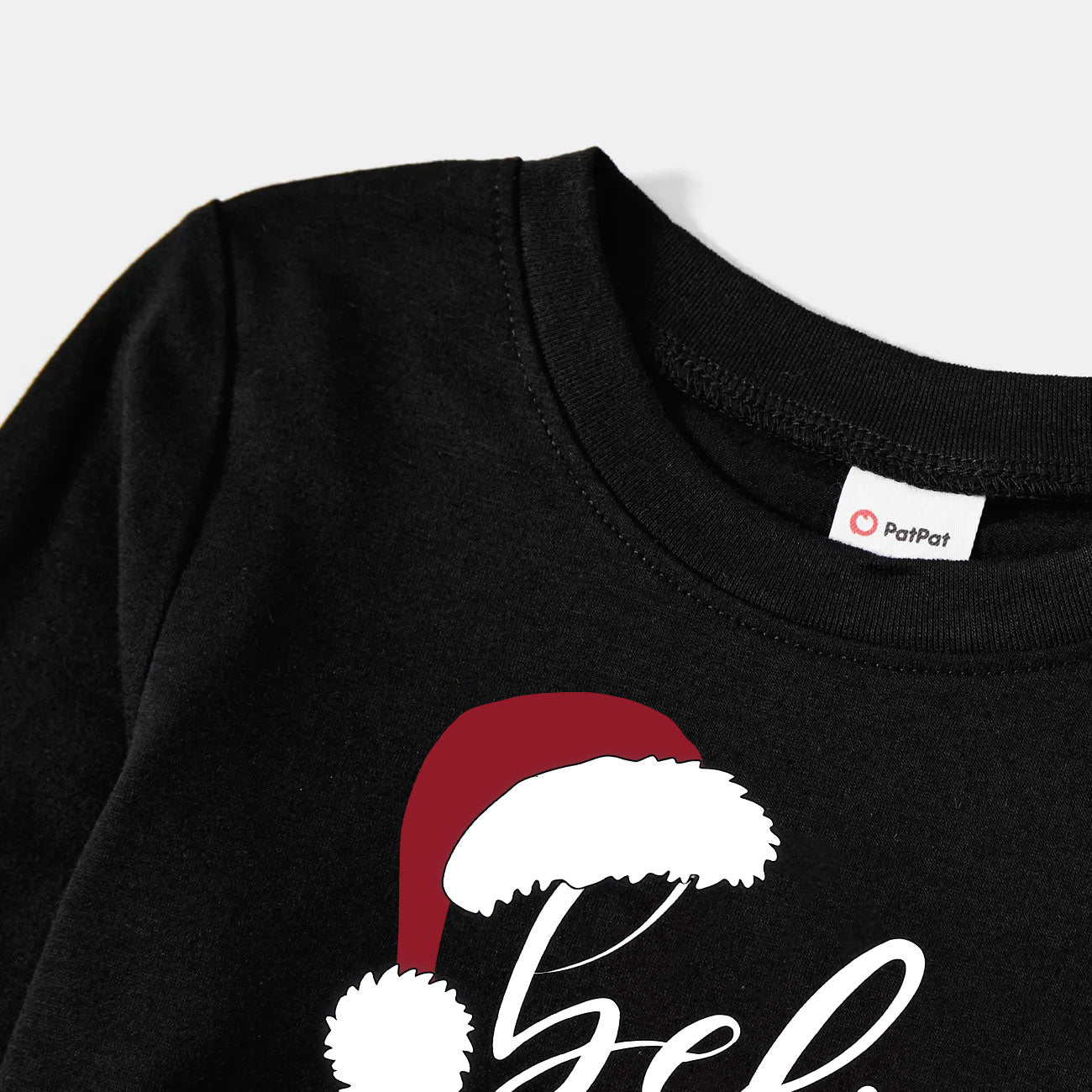 Luvik | Jouluhattu ja 'Believe' kirjainpainatus kuviollinen musta valkoinen ruututakkisetti