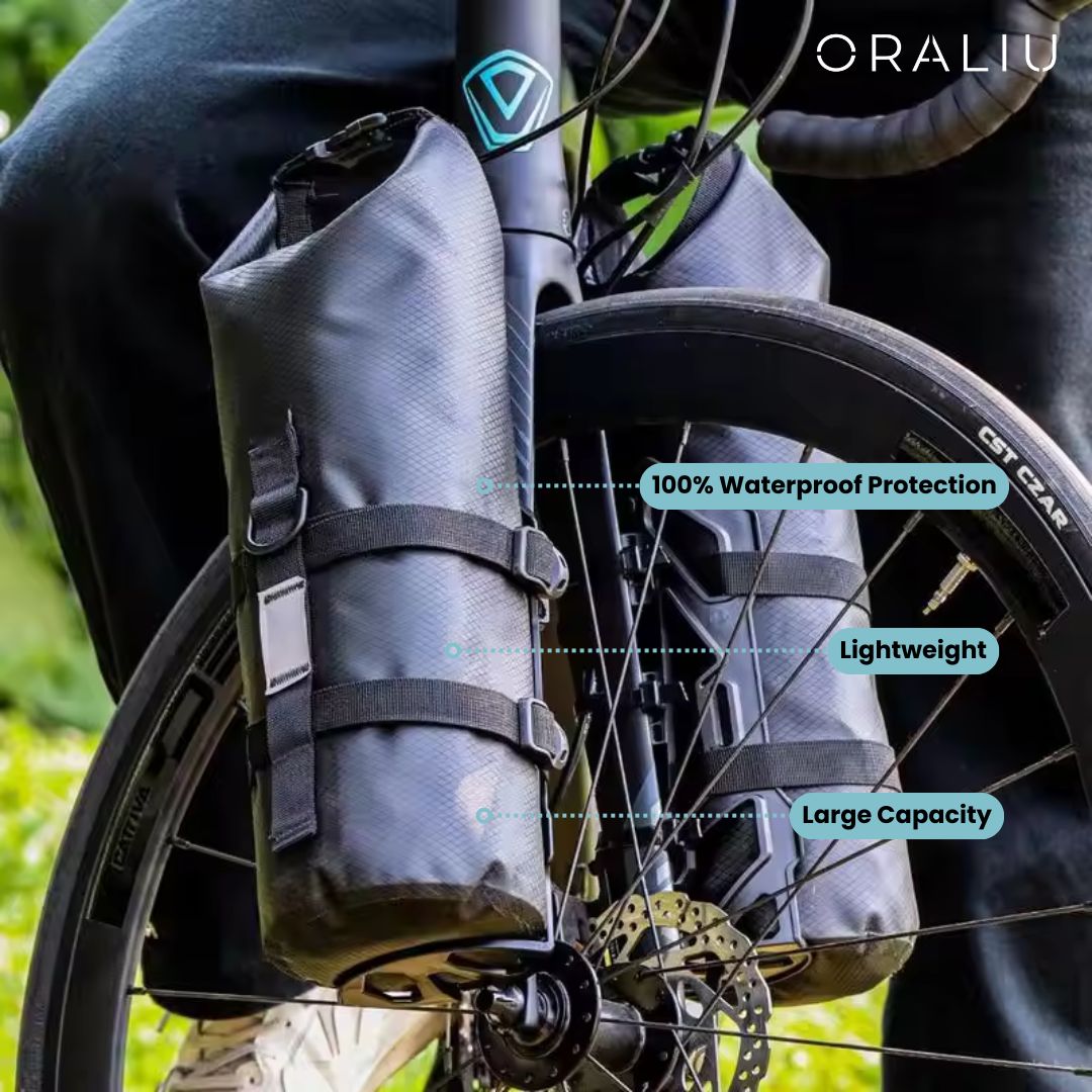Luvikno | Vanntette Front Gaffel Sykkelvesker – 5-7L Pannier Sett for Lange Turer & Bikepacking