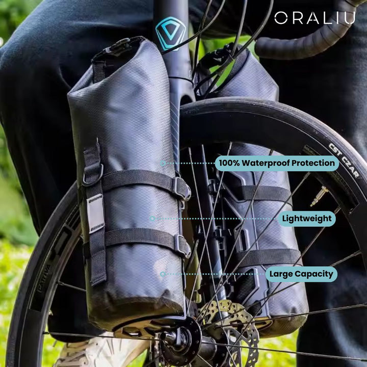 Luvikno | Vanntette Front Gaffel Sykkelvesker – 5-7L Pannier Sett for Lange Turer & Bikepacking