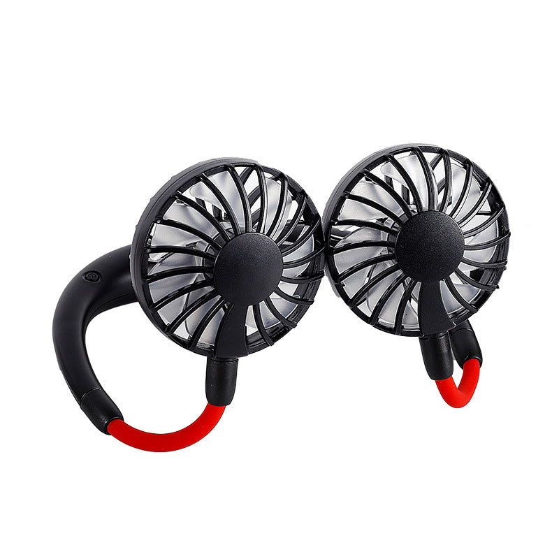 Unisex nan tragbar nakkevifte med doble fleksible vifter og oppladbart batteri Luvikno