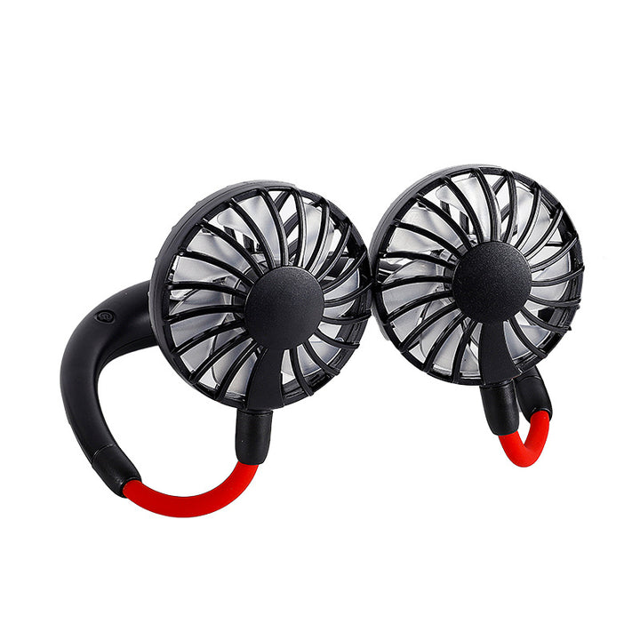Unisex nan tragbar nakkevifte med doble fleksible vifter og oppladbart batteri Luvikno