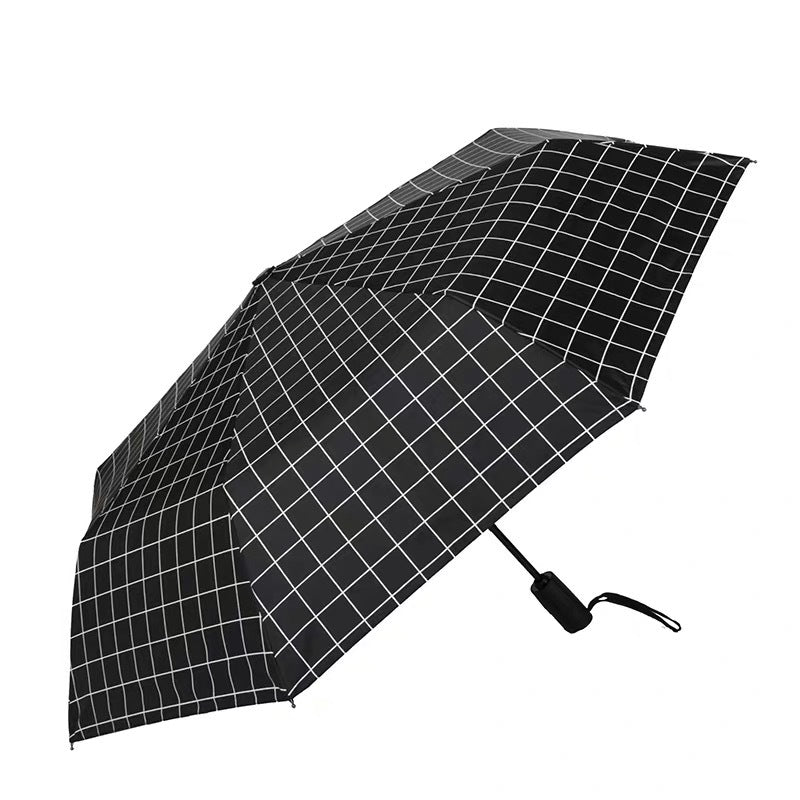 Dame elegant sammenleggbart paraply med trendy fjærdesign Luvikno