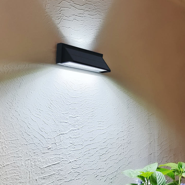 Utendørs solbelyst vanntett rektangulær skrå LED terrassevegglampe | Luvikno