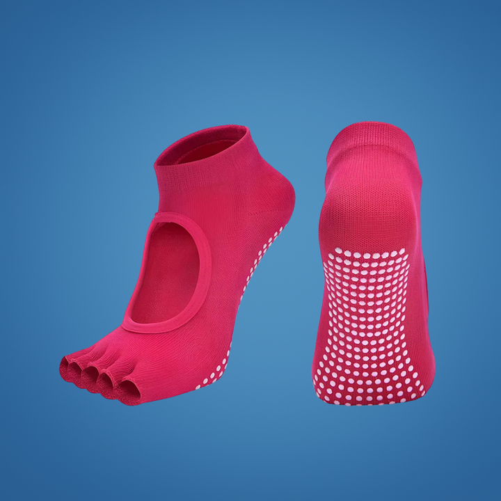 Slip Yoga Grip Socks – Åpen Tå & Pustende – Gummiert Såle for Kvinner – Stabilitet Balanse Komfort i Yoga & Pilates Luvikno