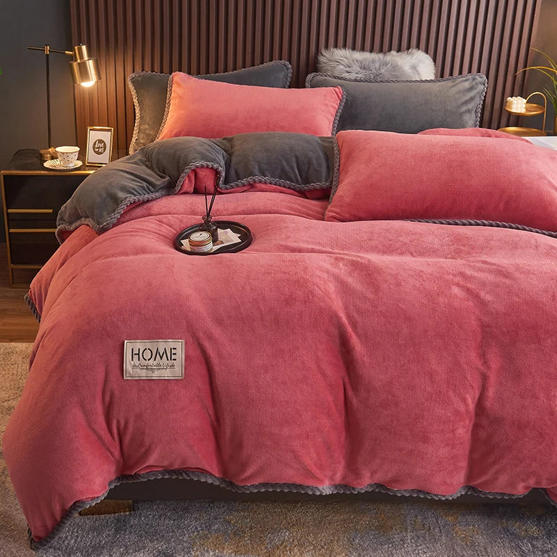 Luvikno | PlushHaven Luxe Velvet Duvet Cover Set – Kingsize Varme & Komfort