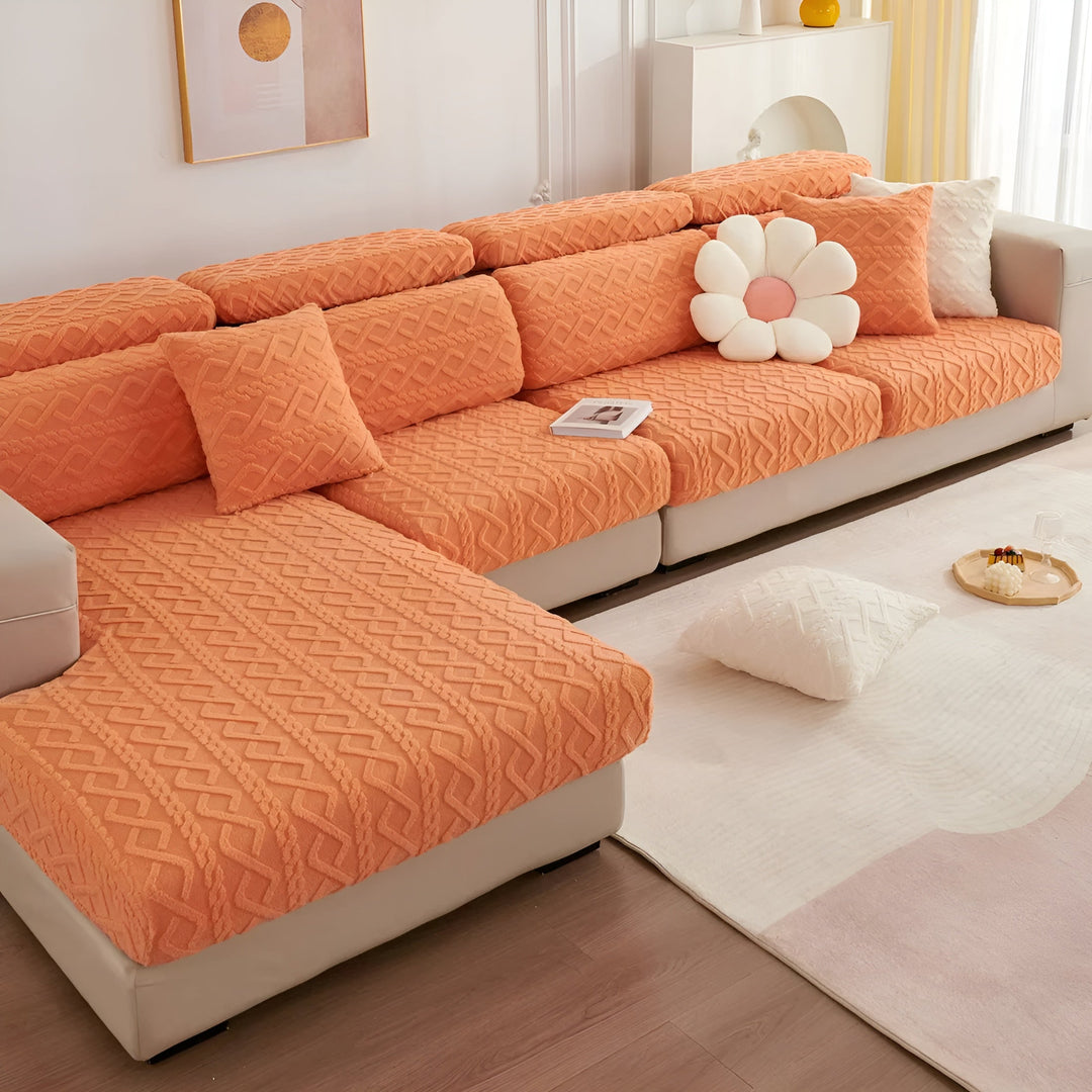 Samt-sofa trekk med diamantmønster – Myk & Luksuriøs | Perfekt passform for enhver sofa | Luvikno