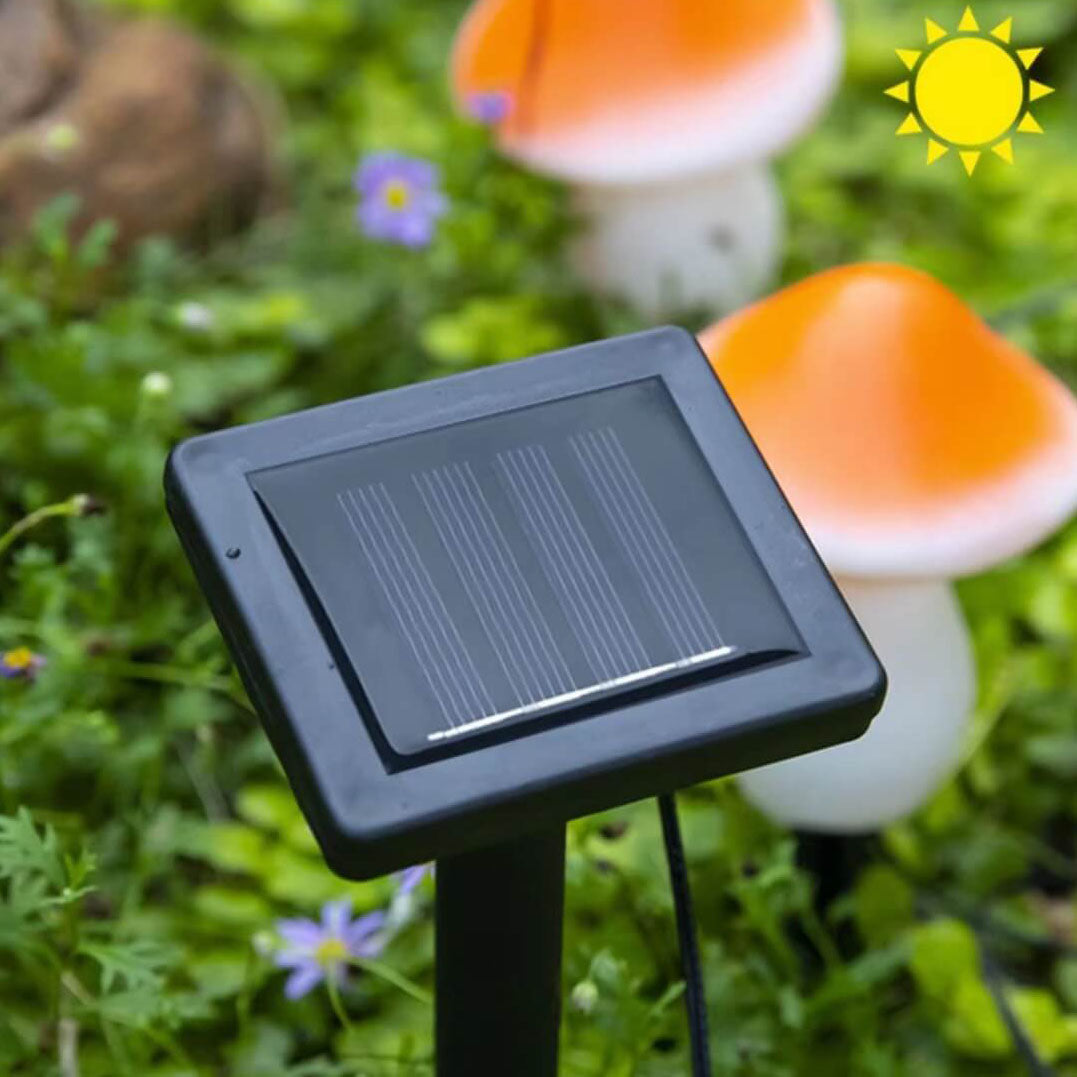 Solarlampe Utendørs Harpiks Sopp LED Hage Innsettings Dekorativ Landskapslys | Luvikno