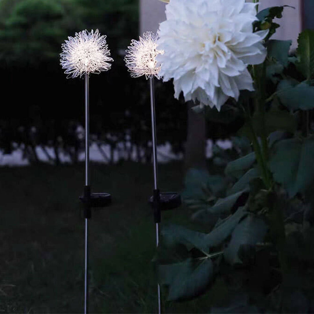 Solar Dandelion Aluminiumtråd Globe Lys LED Utendørs Vanntett Luminøs Hageinnsetting Bakkelys Landskapslys | Luvikno