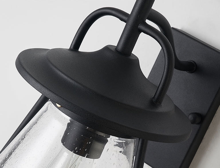 Vanntett Glass Cone Shade 1-Lys Utendørs Vegglampe | Luvikno