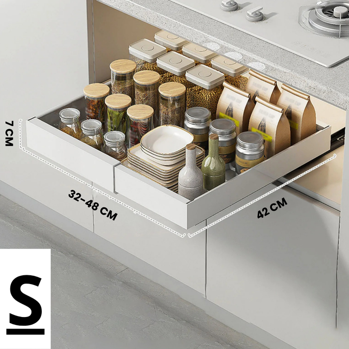 FlexiShelf Pro — Endelig perfekt organisering som gjør ditt hverdagskjøkkenliv enklere | Luvikno