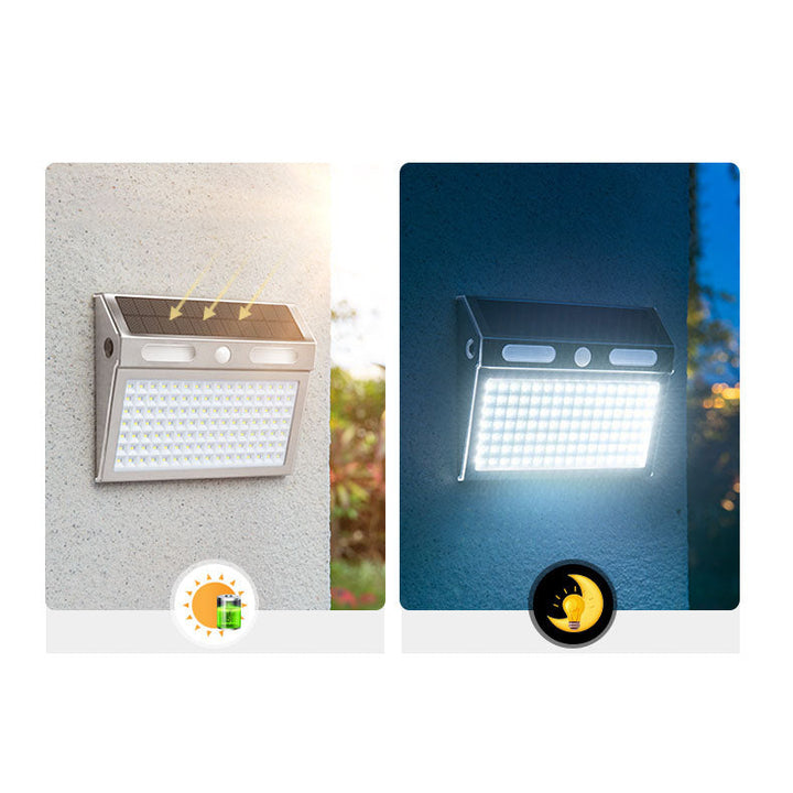 Solargenerator Induksjon Rustfritt Stål Trapezoidal LED Utendørs Vanntett Vegglampe | Luvikno