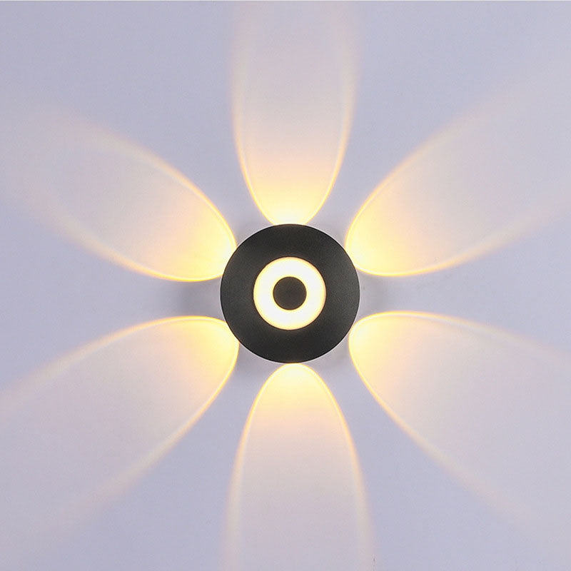 Moderne skandinavisk aluminium rund skjerm LED vegglampe for utendørs patio | Luvikno