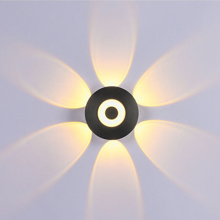 Moderne skandinavisk aluminium rund skjerm LED vegglampe for utendørs patio | Luvikno