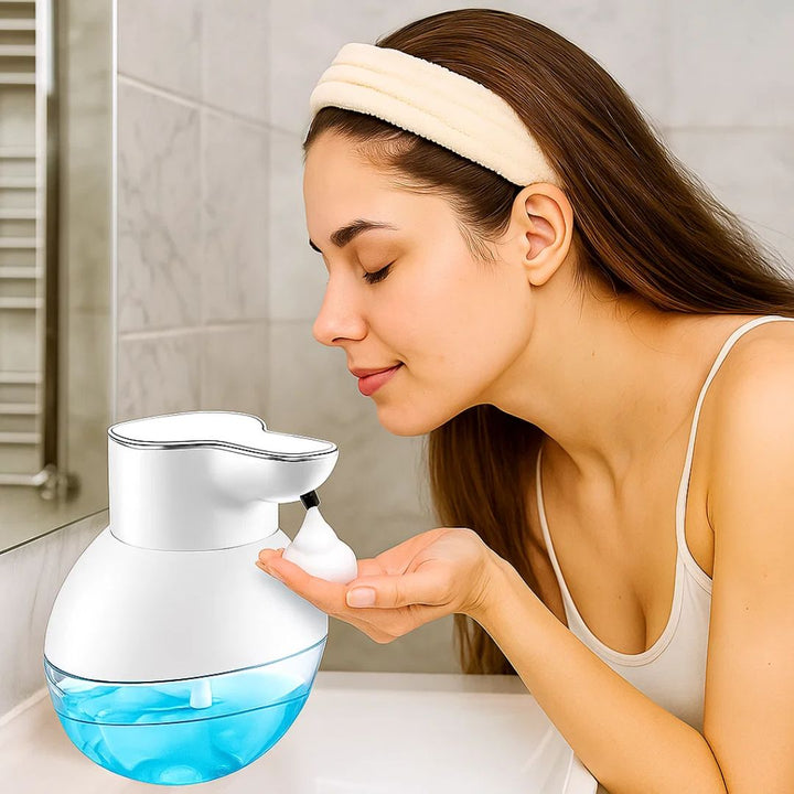 PureFoam | Berøringsfri Skumsåpe Dispenser – Infrarød Sensor – IPX5 Vannavvisende – USB Oppladbar Hygiene Luvikno