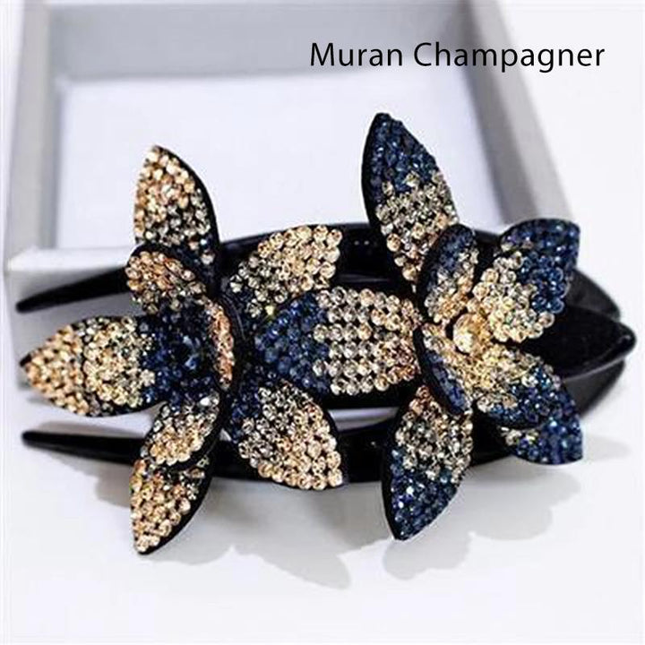 Luvikno | Rhinestone Dobbel Blomst Hårklemme
