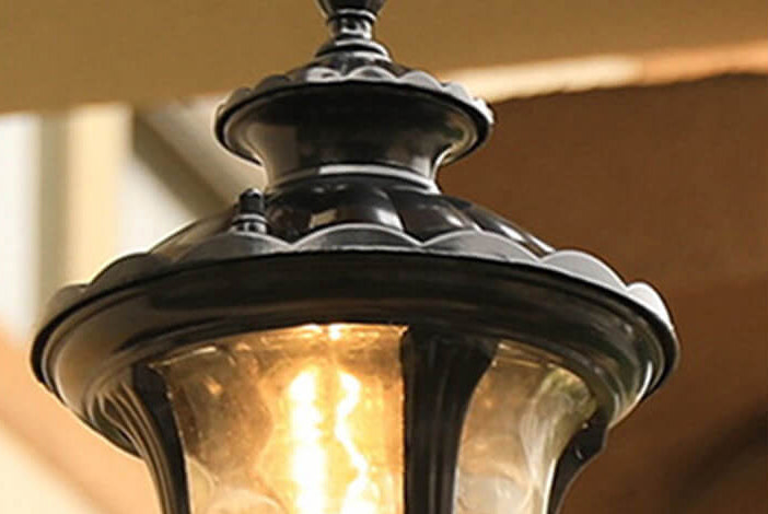 Europeisk Retro Vanntett Steinmønster Glasslampeskjerm 1-Lys Utendørs Vegglampe | Luvikno