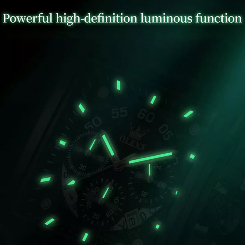 Olevs® Luminous Luxury Square Business Automatic Mechanical Watch | Luvikno