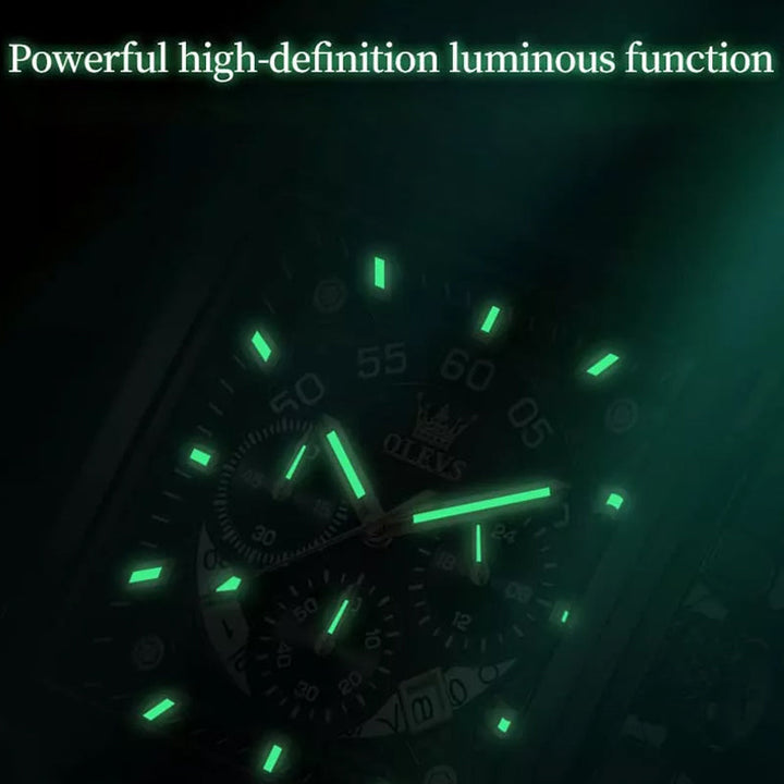 Olevs® Luminous Luxury Square Business Automatic Mechanical Watch | Luvikno
