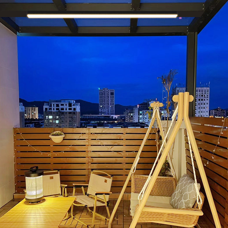 Moderne Minimalistisk Lang Rektangulær Aluminium PC LED Takmontert Lys For Utendørs Patio | Luvikno
