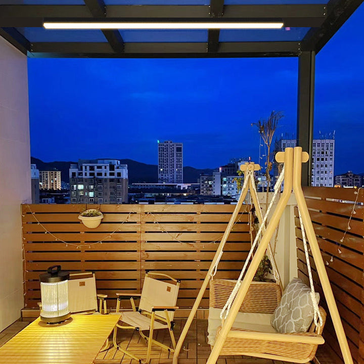 Moderne Minimalistisk Lang Rektangulær Aluminium PC LED Takmontert Lys For Utendørs Patio | Luvikno