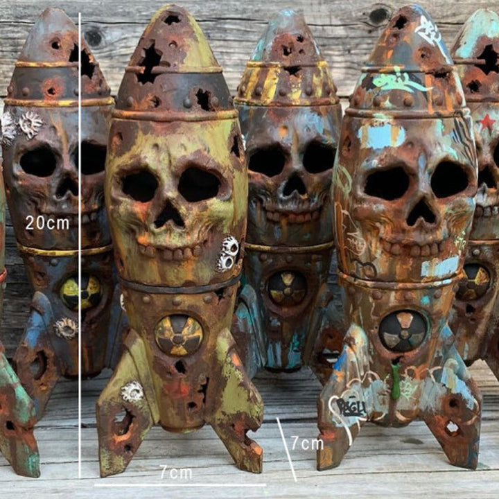 Ornament laget av harpiks hodeskallebombe | luvikno