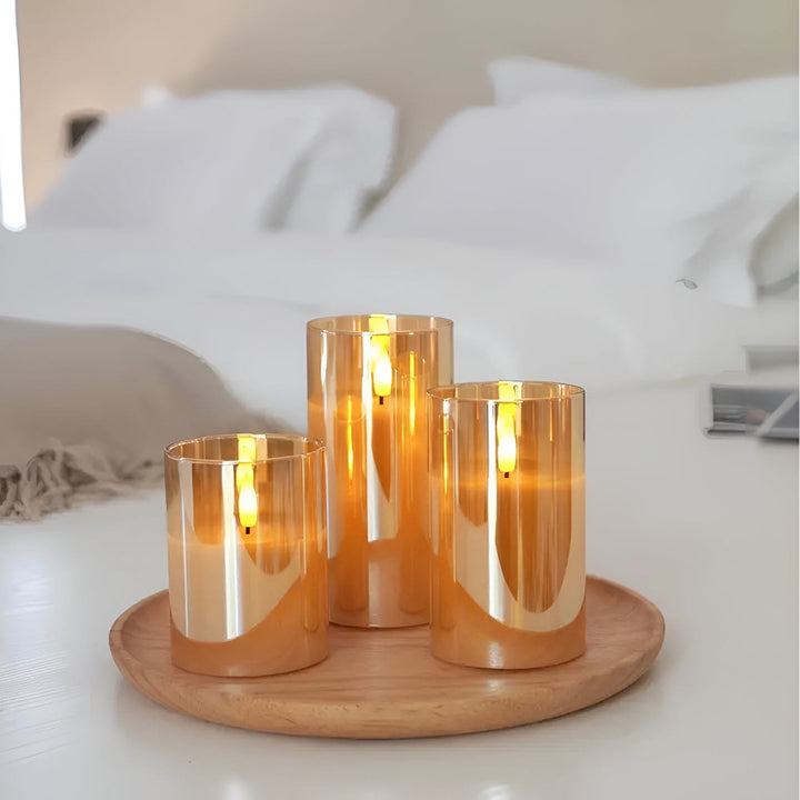 3D Flicker Flammeløs Lys Sett | Luvikno