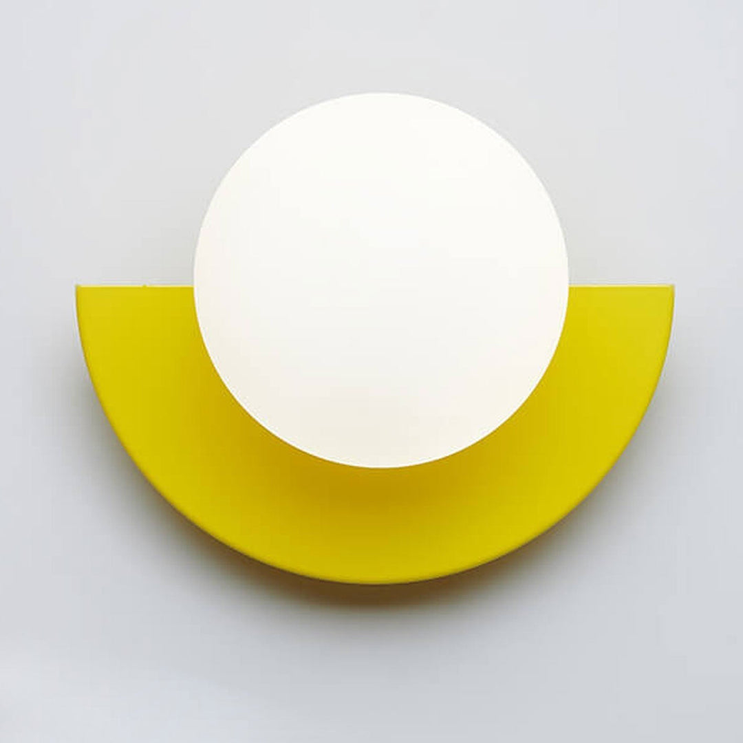 Glass Globe Wall Light with Colourful Base Luvikno