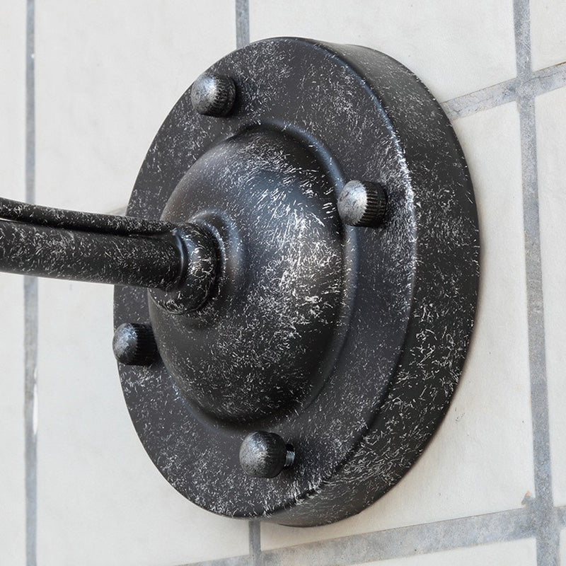 Moderne Retro Vanntett Jern Rund 1-Lys Vegglampe For Hage | Luvikno